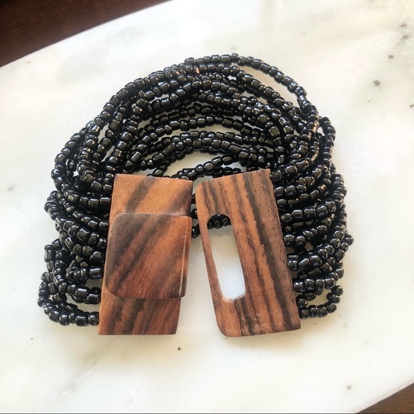 Beaded Wooden Bracelet - Picture 2 of 2